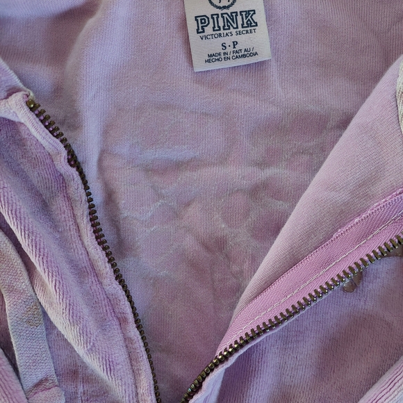 PINK Victoria's Secret Lavender Velour Hoodie - Picture 4 of 6